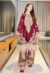 AROHA 2Piece Silk Heavy EMB Unstitched