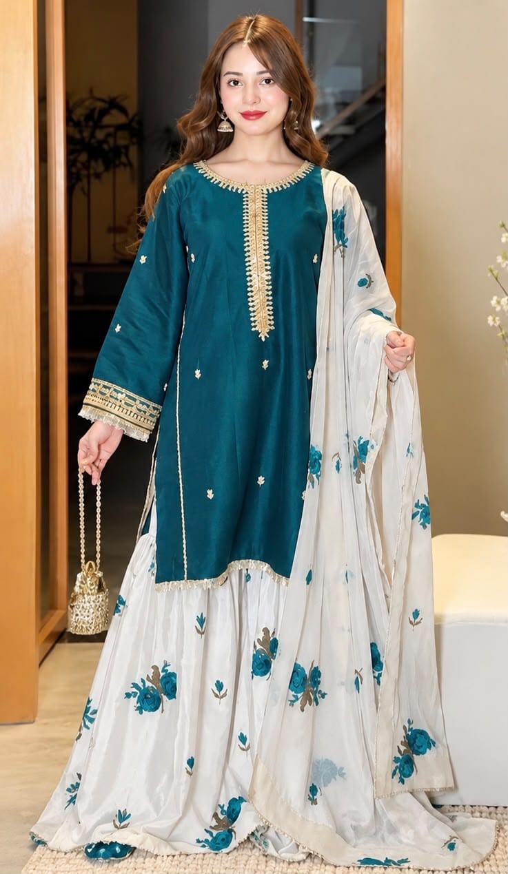 Dhannak Zinc Embroidered 3Pc Unstitched AF3036