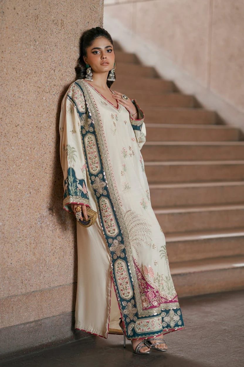Ethnc Luxury Silk Embroidered 2Pc Unstitched Suit AF-02