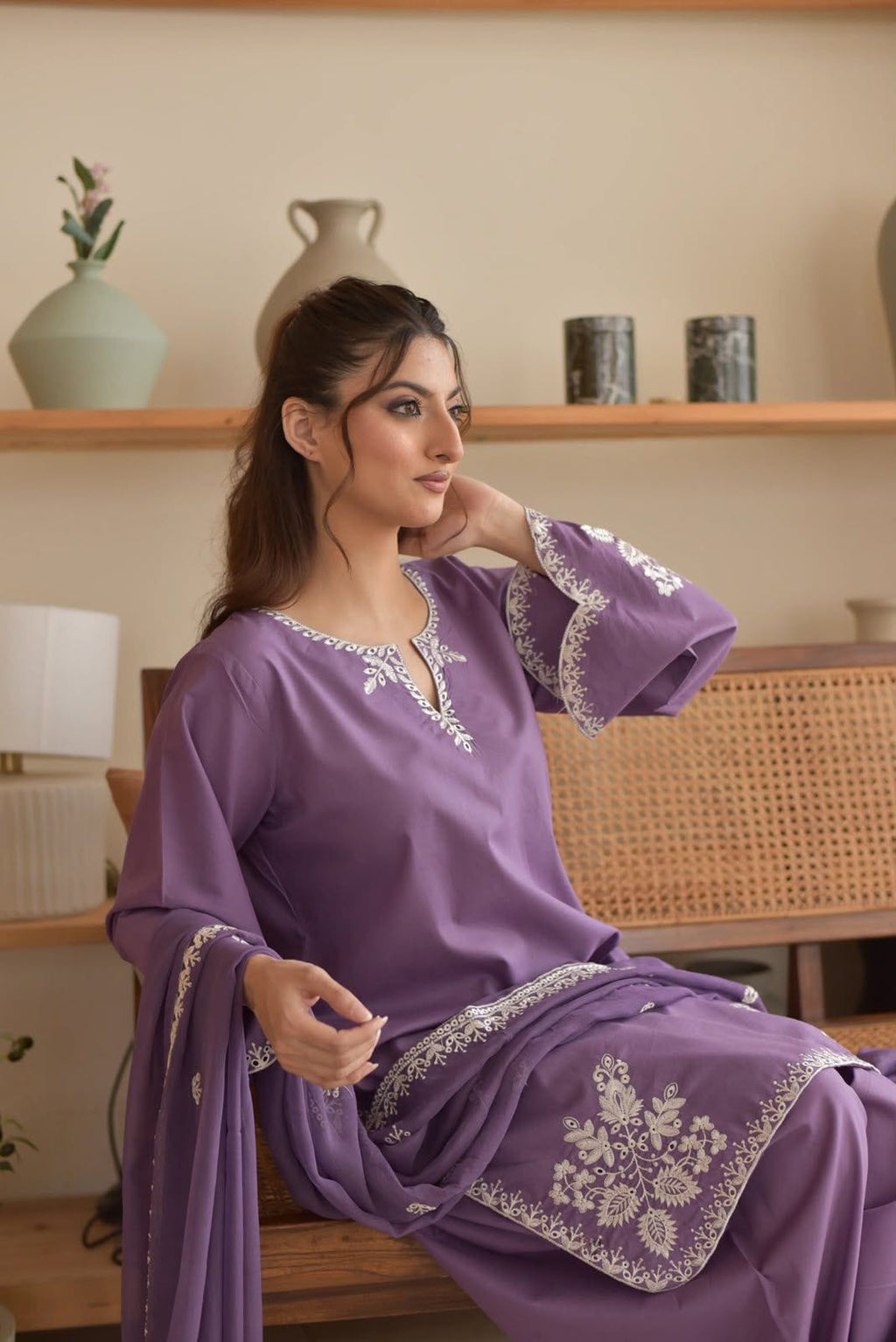 RS Dhannak 3pc Unstitched EMB Suit
