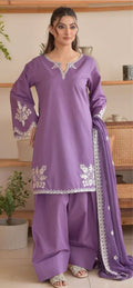 RS Dhannak 3pc Unstitched EMB Suit