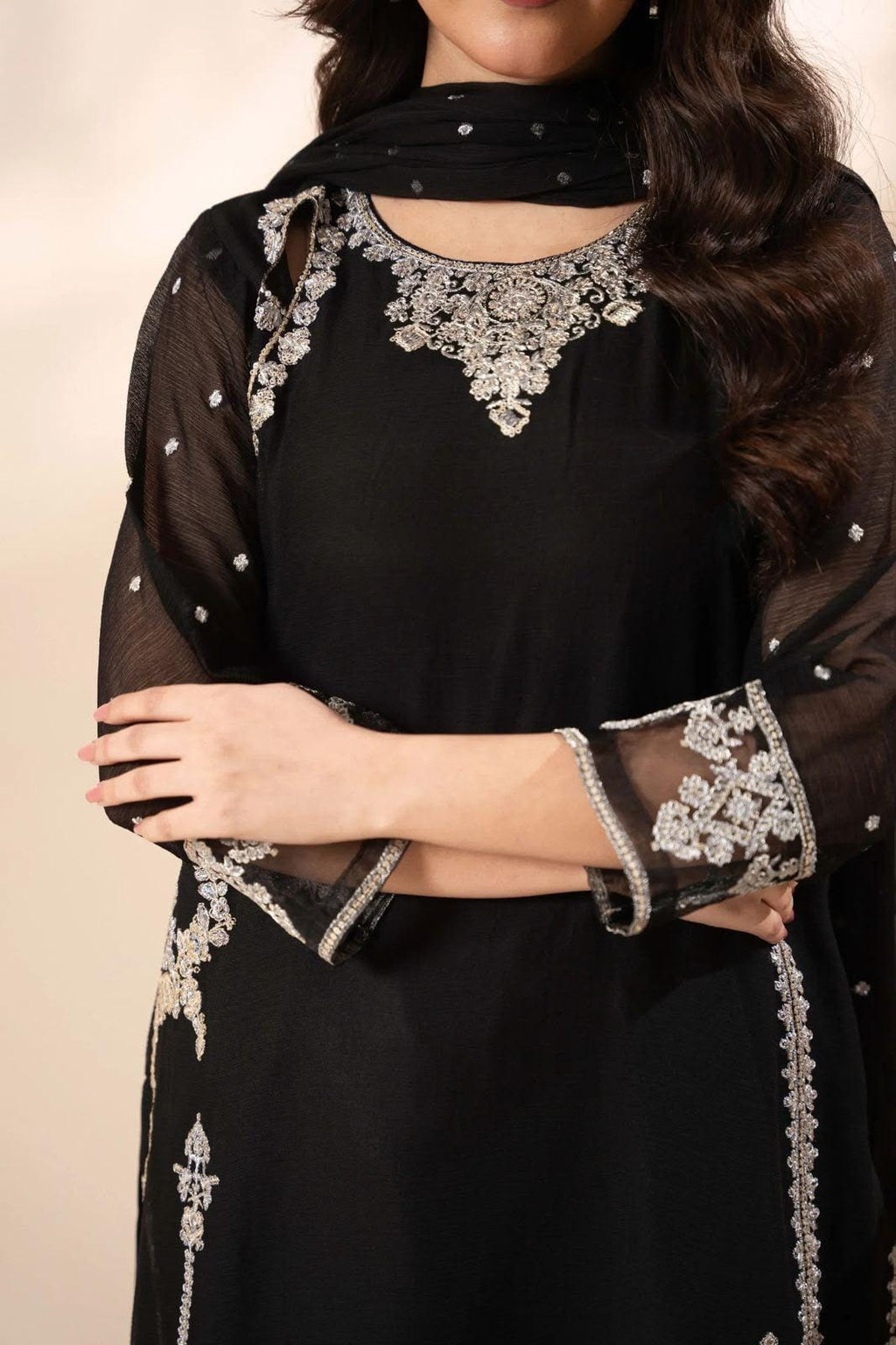 Agha Noor Article Chiffon Embroidered 3piece