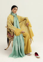 ZARA COCO Peach Dhannak 3piece Unstitched