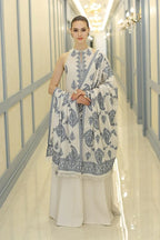 BAREEZE 3piece Dhannak Embroidered Unstitched