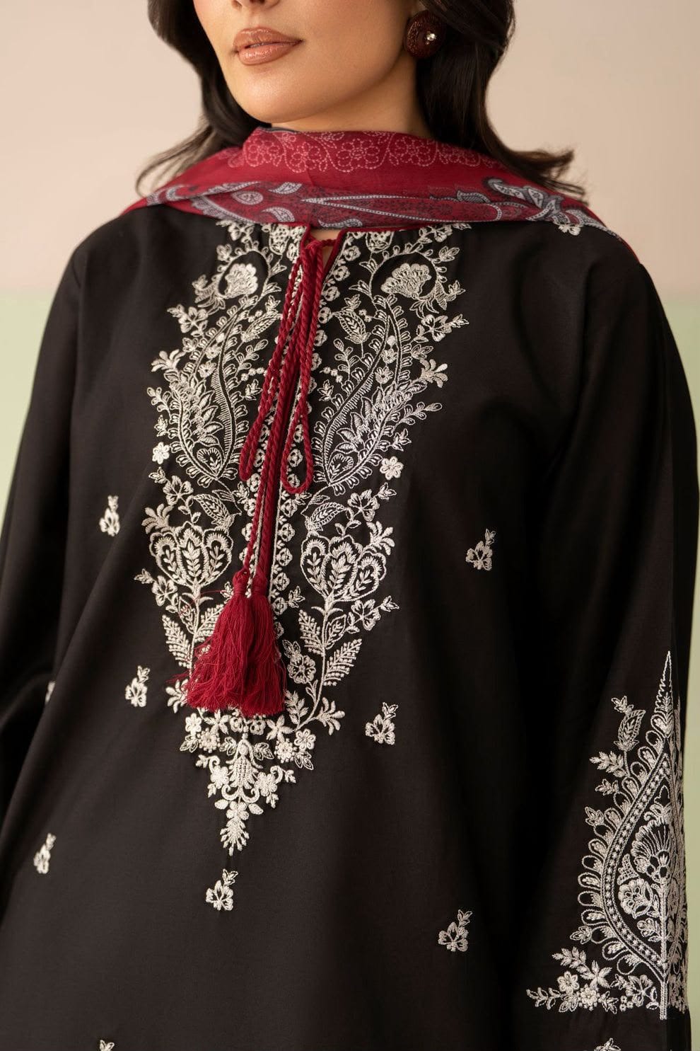 BAROQUE Dhannak 3Pc Unstitched Fully Embroidered