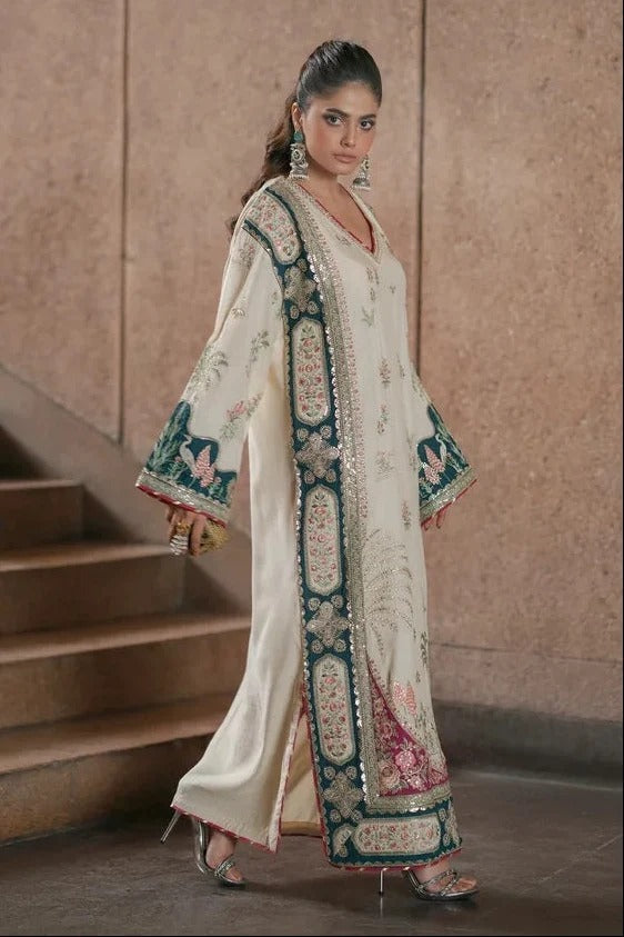 Ethnc Luxury Silk Embroidered 2Pc Unstitched Suit AF-02