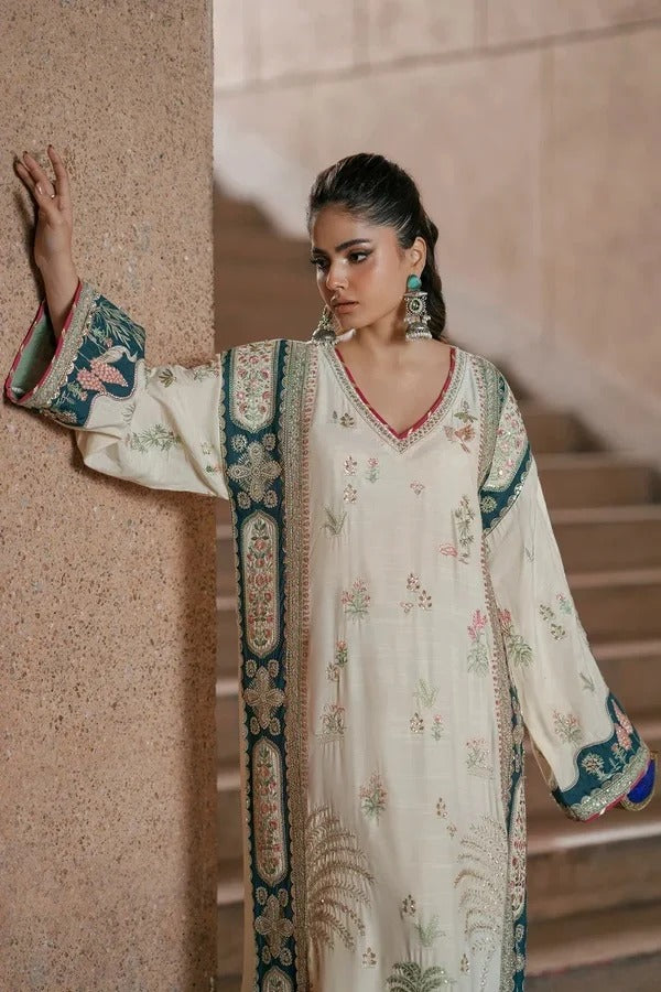 Ethnc Luxury Silk Embroidered 2Pc Unstitched Suit AF-02