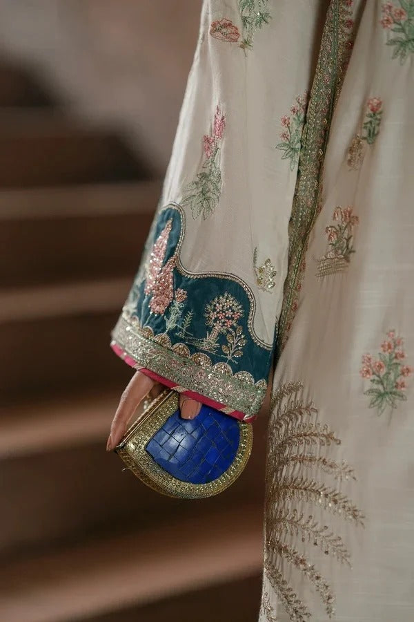 Ethnc Luxury Silk Embroidered 2Pc Unstitched Suit AF-02